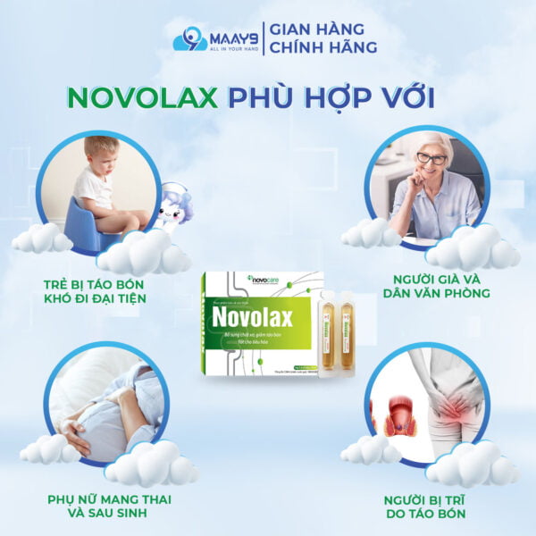 ống uống giảm táo bón novolax