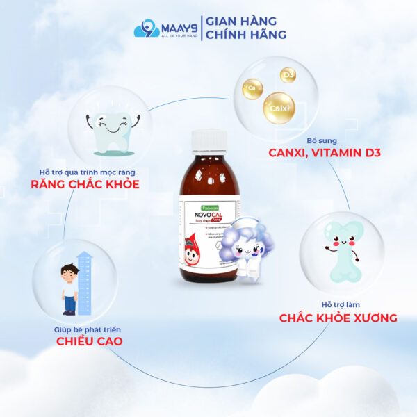 Công dụng của canxi sữa Novocal baby drop forte