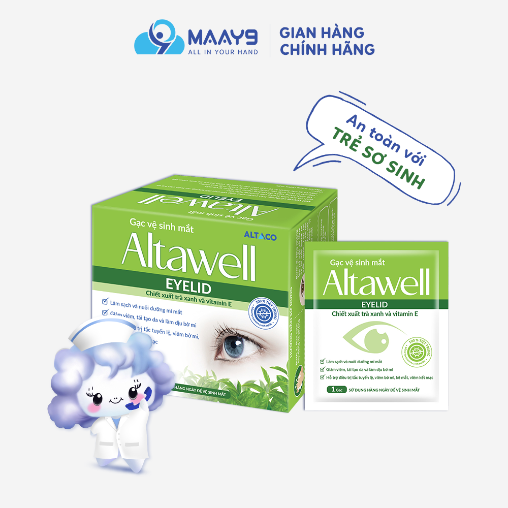 Gạc vệ sinh mắt Altawell giúp làm sạch, bảo vệ mắt