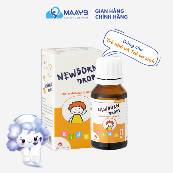 Vitamin D3 Newborn Drops Kid tăng cường hấp thu canxi, xương chắc khỏe