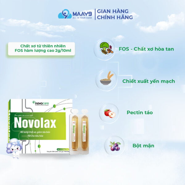 ống uống giảm táo bón novolax