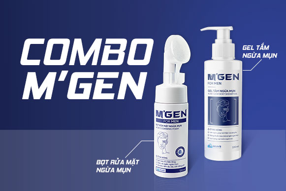 combo gel tắm và bọt rửa mặt ngừa mụn